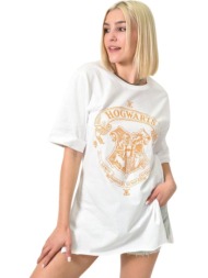 γυναικείο t-shirt oversized με τύπωμα λευκό 23952