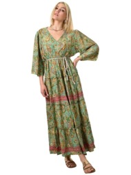 γυναικείο φόρεμα boho με ζώνη βεραμάν 23891