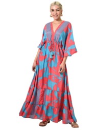 φόρεμα maxi με άνοιγμα στην πλάτη γαλάζιο 24092