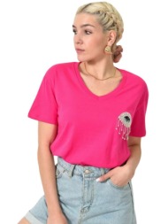 t-shirt με στρας φούξια ...
