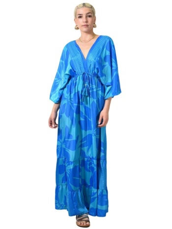 φόρεμα maxi με άνοιγμα στην πλάτη μπλε 24093