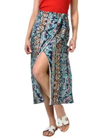 φούστα με γεωμετρικό σχέδιο μπλε 24290