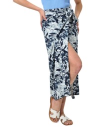 φούστα με φλοράλ σχέδιο μπλε 24262