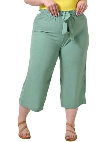 ζιπ κιλοτ με υφασμάτινη ζώνη φυστικί 24319