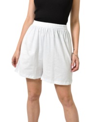 σορτς με λάστιχο στη μέση λευκό 24226