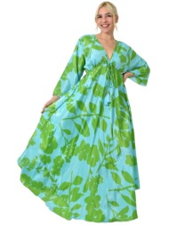 μάξι φόρεμα με λουλουδάτο σχέδιο γαλάζιο 24712