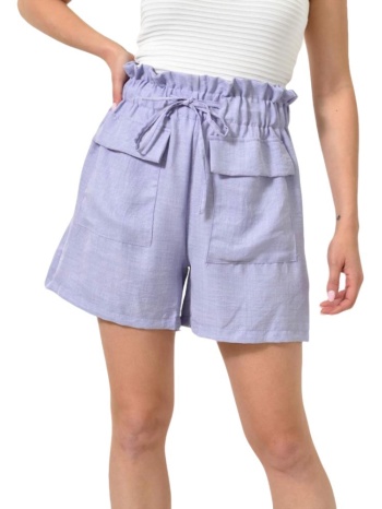 σορτς με δέσιμο και τσέπες λιλά 24683