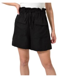 σορτς με δέσιμο και τσέπες μαύρο 24685