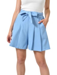 σορτς με ζώνη και πιέτες γαλάζιο 24688
