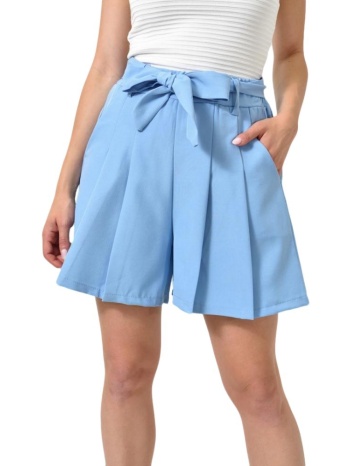 σορτς με ζώνη και πιέτες γαλάζιο 24688