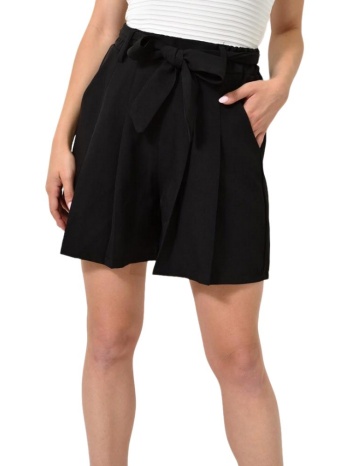 σορτς με ζώνη και πιέτες μαύρο 24692