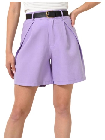 γυναικείο σορτς με πιέτες λιλά 24706