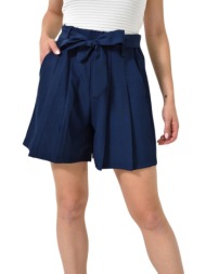 σορτς με ζώνη και πιέτες μπλε σκούρο 24686