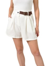 ψηλόμεσο σορτς με διακοσμητική ζώνη λευκό 24701
