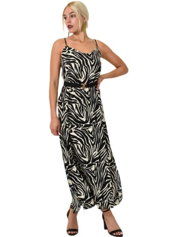 λεοπάρ maxi φόρεμα με λεπτές τιράντες animal print 24929