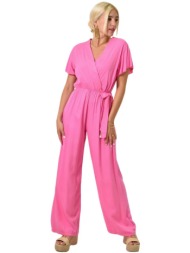 γυναικεία ολόσωμη φόρμα κρουαζέ φούξια 24918