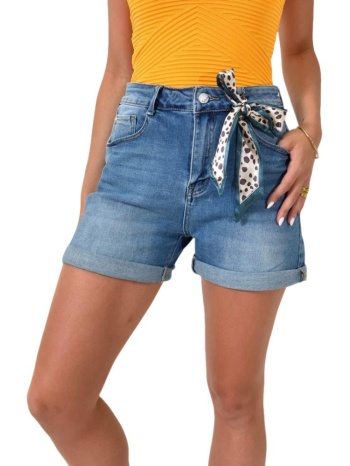 τζιν σορτς και μαντήλι ζώνη μπλε τζιν 24968