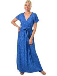 φόρεμα φλοράλ κρουαζέ μπλε 24981