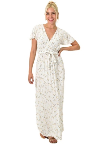 φόρεμα φλοράλ κρουαζέ εκρού 24976