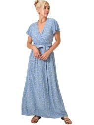 φόρεμα φλοράλ κρουαζέ σιέλ 24973