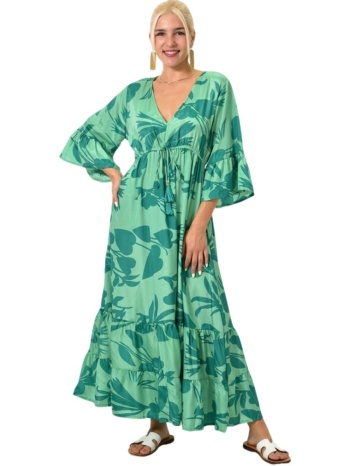 φόρεμα με τροπικό σχέδιο βεραμάν 25209