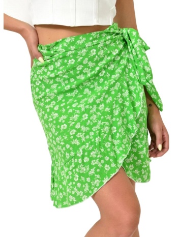 φούστα με φλοραλ μοτίβο πράσινο 25114