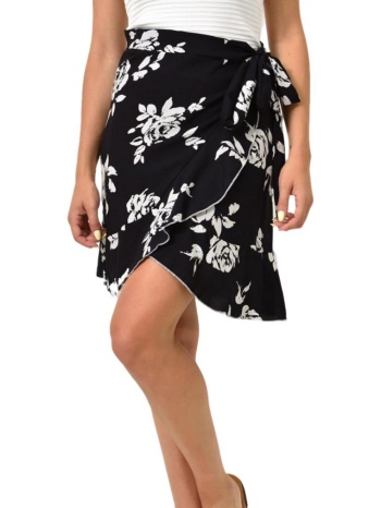 φούστα με φλοραλ σχέδιο μαύρο 25129