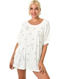 γυναικεία μπλούζα για μεγάλα μεγέθη λευκό 25498