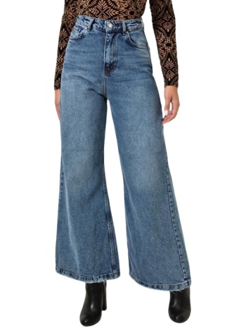 ψηλόμεσο παντελόνι τζιν καμπάνα μπλε τζιν 25739