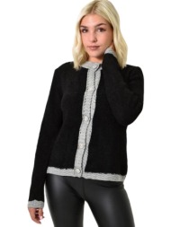 κομψή ζακέτα με κουμπιάμε στρας μαύρο 25759