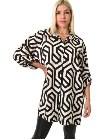 πουκαμίσα με σχέδιο λευκό 25827