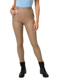 ψηλόμεσο κολάν με διακοσμητικά κουμπιά μπεζ 25871