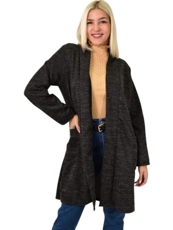 μακρύ πλεκτό μπλέιζερ ανθρακί 25886