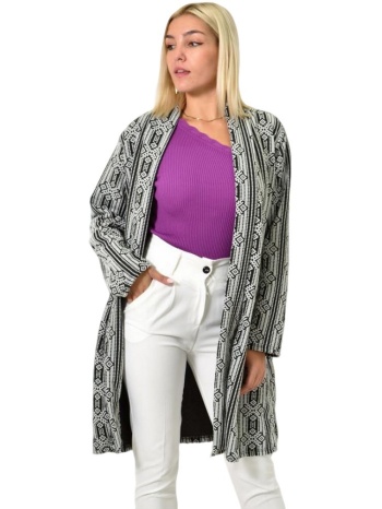 μακρύ πλεκτό μπλέιζερ μαύρο 25894