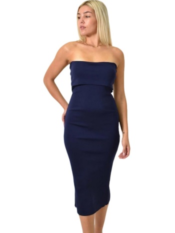 στράπλες μίντι φόρεμα μπλε σκούρο 25931