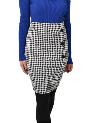 φούστα με διακοσμητικά κουμπιά μαύρο 26099