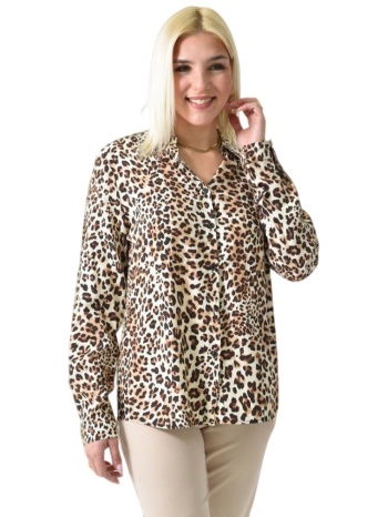 πουκάμισο ασύμμετρο με animal print animal print 26214