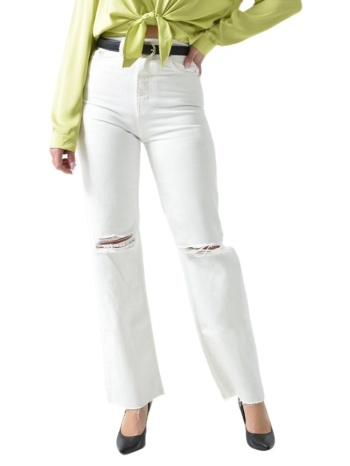 jean παντελόνι με σκισίματα λευκό 26293