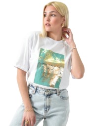 γυναικείο t-shirt με στάμπα λευκό 26271