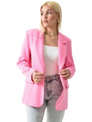 γυναικείο σακάκι με κουμπί ροζ 26249