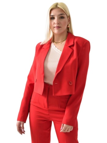 γυναικείο κοντό σακάκι με βάτες κόκκινο 26246