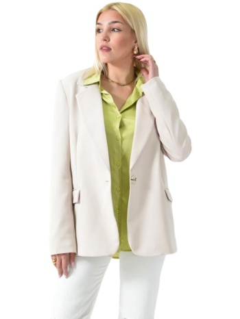 γυναικείο σακάκι με κουμπί εκρού 26248