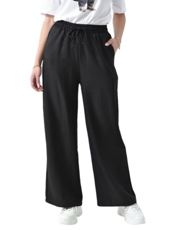 παντελόνι ψηλόμεσο με κορδόνι μαύρο 26311