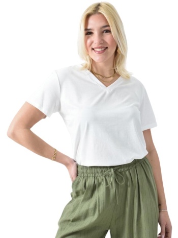 μονόχρωμο t-shirt λευκό 26407