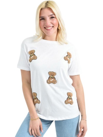 γυναικείο t-shirt με αρκουδάκια λευκό 26433