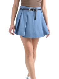 σορτσάκι- φούστα με πιέτες μπλε ραφ 26348