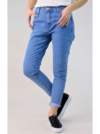 παντελόνι τζιν mom fit μπλε τζιν 965
