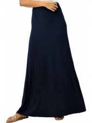 γυναικεία φούστα μάξι μονόχρωμη μπλε σκούρο 6680