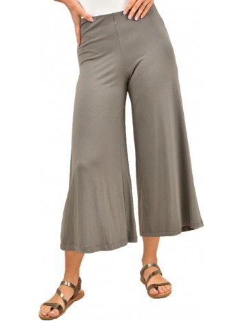 γυναικεία παντελόνα zip-cullote σε μεγάλα μεγέθη γκρι 11062