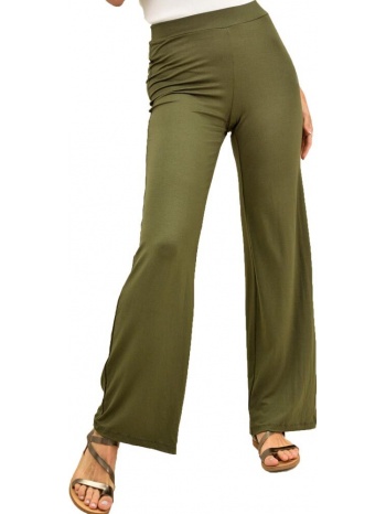 μονόχρωμη παντελόνα μεγάλα μεγέθη λαδί 10940